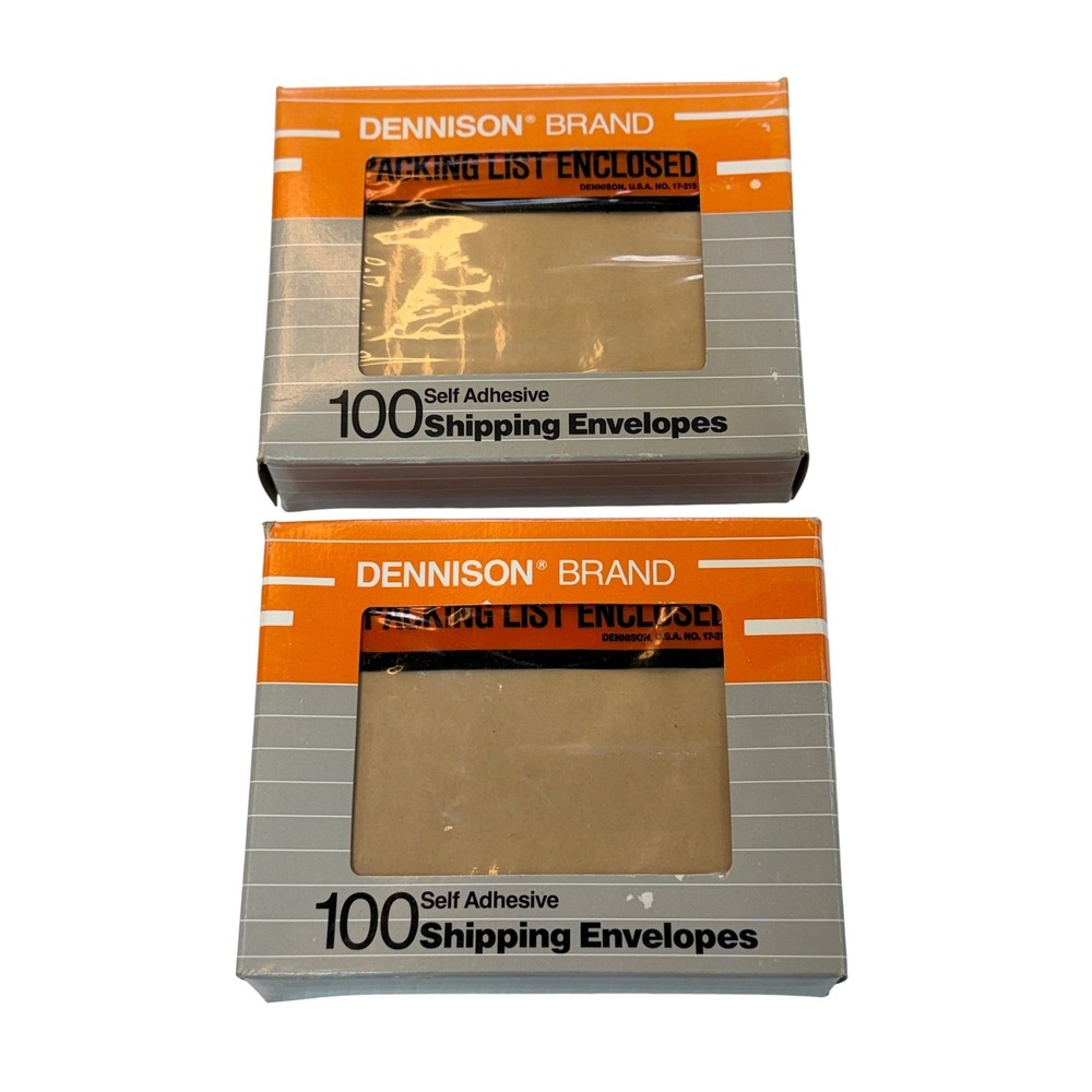 VTG Dennison Packing List Enclosed Poly Shipping Envelopes Orange 100ct x 2